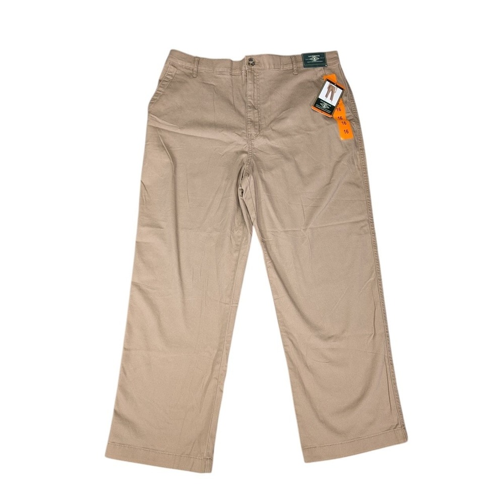 GH Bass Womens Chino Ankle Pants Brown Size 16 Straight Leg NWT 1827014